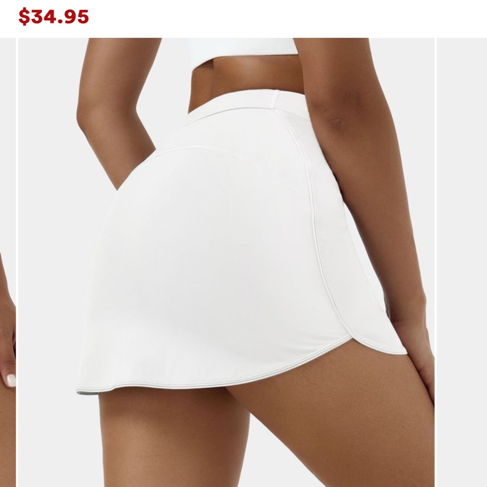NWT Halara white everyday High Waisted Micro Mini Golf Skirt-Clarity size small